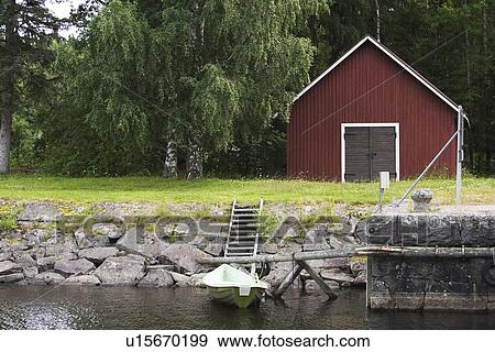Stock Photo - Bank, Boat, Calm, Day, Door. Fotosearch