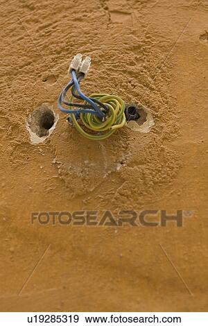 Stock Photo - Cable, Close-Up, Grainy, Hole, Indoors. Fotosearch