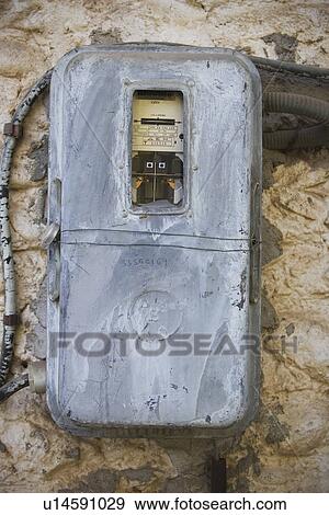 Stock Photo - Cables, Counts, Day, Device, Electric Meter, Electrical. Fotosearch