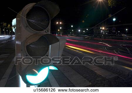Stock Photograph - traffic lights, street lights, lights, post, sign, pole. Fotosearch