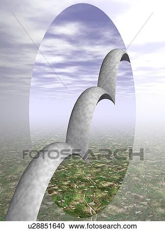 Arch bridge to the sky View Large Illustration Clipart - Arch bridge to the sky. Fotosearch