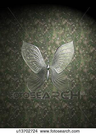 Figure of butterfly made from metal and glass View Large Illustration Stock Illustration - Figure of butterfly made from metal and glass. Fotosearch