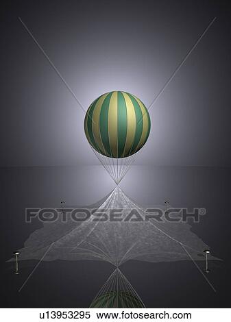 Stock Illustration - Floating balloon in stripes. Fotosearch