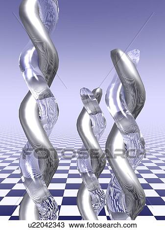 Glass and metallic sticks twisting together View Large Illustration Drawing - Glass and metallic sticks twisting together . Fotosearch