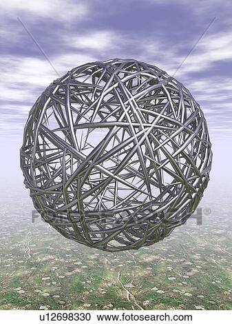 Metallic ball floating in the air View Large Illustration Clipart - Metallic ball floating in the air. Fotosearch