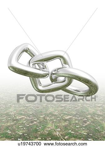 Clipart - Metallic chain of rings. Fotosearch