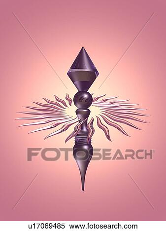 Metallic object, colored background View Large Illustration Stock Illustration - Metallic object, colored background. Fotosearch
