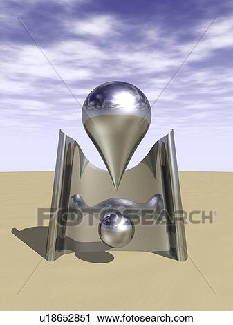 Metallic object shaped like exclamation mark View Large Illustration Clip Art - Metallic object shaped like exclamation mark . Fotosearch