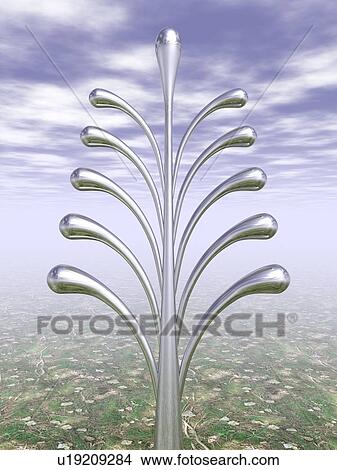 Metallic object shaped like leaf View Large Illustration Stock Illustration - Metallic object shaped like leaf. Fotosearch