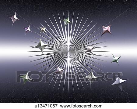 Metallic objects reminding of the sun and stars View Large Illustration Stock Illustration - Metallic objects reminding of the sun and stars. Fotosearch