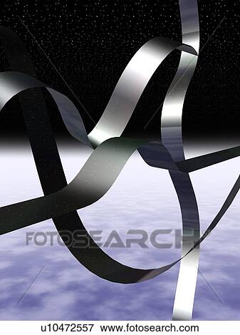 Stock Illustration - Metallic ribbons in the Universe. Fotosearch