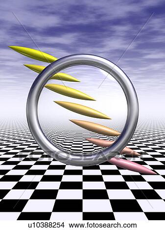 Metallic ring and sharpened bars View Large Illustration Stock Illustration - Metallic ring and sharpened bars. Fotosearch