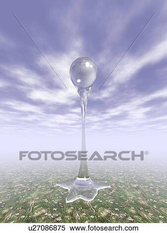 Stock Illustration - Object of glass floating in the air. Fotosearch