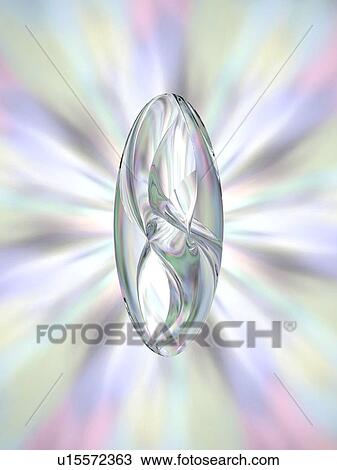 Oval crystal reflecting colors View Large Illustration Drawing - Oval crystal reflecting colors. Fotosearch
