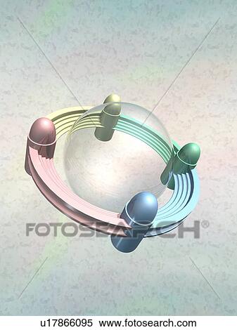 Stock Illustration - Transparent ball inside multi colored loop. Fotosearch