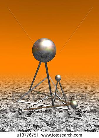 Triangular metallic objects with ball on edge View Large Illustration Clip Art - Triangular metallic objects with ball on edge. Fotosearch