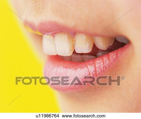 Picture - Closed Up Image of Feminine Lips, Differential Focus. Fotosearch