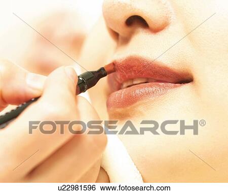 Aesthetician Who Wears Red Lipstick, Close Up View Large Photo Image Stock Photograph - Aesthetician Who Wears Red Lipstick, Close Up. Fotosearch