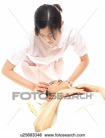 Facial Massage, High Angle View View Large Photo Image Stock Photograph - Facial Massage, High Angle View. Fotosearch