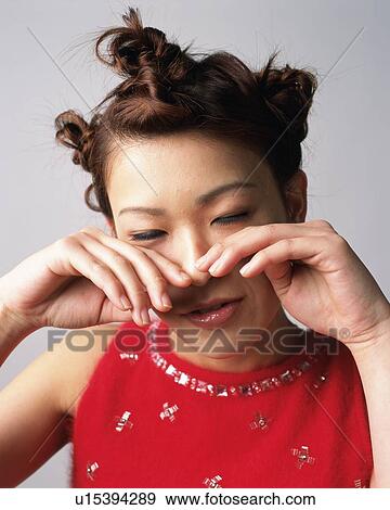 Crying Young Woman, Front View View Large Photo Image Stock Photo - Crying Young Woman, Front View. Fotosearch