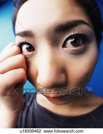 Gazing Young Woman, Close Up, Looking at Camera, Fish-Eye View Large Photo Image Stock Image - Gazing Young Woman, Close Up, Looking at Camera, Fish-Eye. Fotosearch