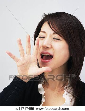 Shouting Young Woman, Side View View Large Photo Image Stock Photography - Shouting Young Woman, Side View. Fotosearch
