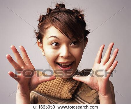 Surprised Young Woman, Front View View Large Photo Image Stock Image - Surprised Young Woman, Front View. Fotosearch