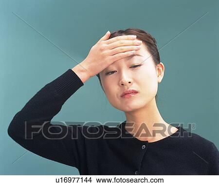 Young Woman Feeling Sick, Front View View Large Photo Image Picture - Young Woman Feeling Sick, Front View. Fotosearch