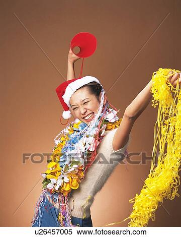 Young Woman Having a Party, Side View View Large Photo Image Stock Photography - Young Woman Having a Party, Side View. Fotosearch