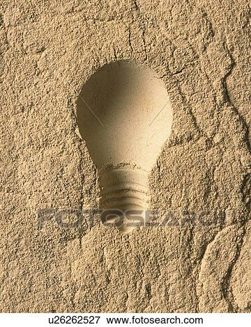 Stock Photo - Plaster Craft of Light Bulb, High Angle View. Fotosearch