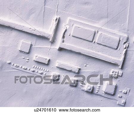Stock Image - Plaster Craft of Printed Board, High Angle View. Fotosearch