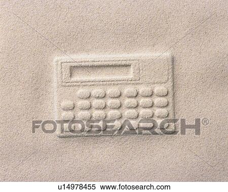 Sand Craft of Calculator, High Angle View View Large Photo Image Stock Photography - Sand Craft of Calculator, High Angle View. Fotosearch