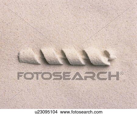 Picture - Sand Craft of Drill, High Angle View, Copy Space. Fotosearch