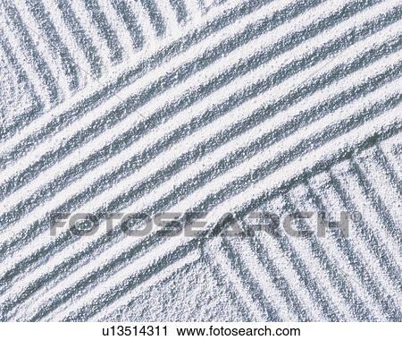 Stock Image - Sand Craft of Lines, High Angle View. Fotosearch