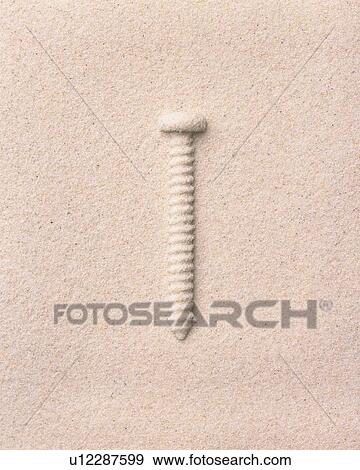 Stock Photo - Sand Craft of Screw, High Angle View. Fotosearch