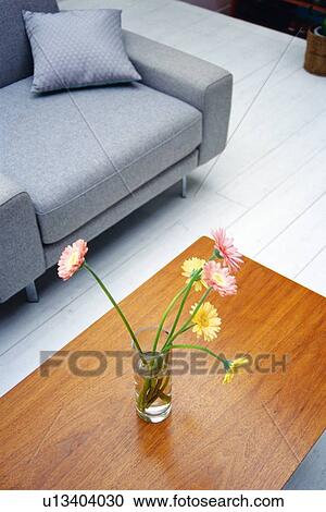 Close Up Image of a Living Room With Some Flowers on the Living-room Table, High Angle View, Side View View Large Photo Image Stock Image - Close Up Image of a Living Room With Some Flowers on the Living-room Table, High Angle View, Side View. Fotosearch
