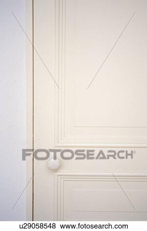 Stock Photo - Closed Up Image of a White Door, Front View. Fotosearch