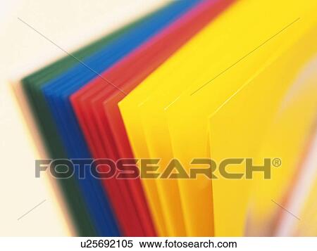 Stock Photography - Close up of colorful files. Fotosearch
