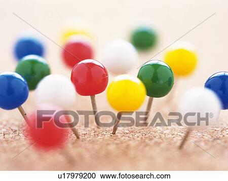 Colorful rounded top thumbtacks stinging cork View Large Photo Image Stock Image - Colorful rounded top thumbtacks stinging cork. Fotosearch