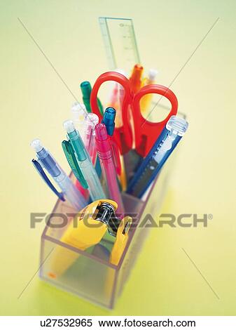 Colorful stationeries put in penholder View Large Photo Image Stock Photography - Colorful stationeries put in penholder. Fotosearch