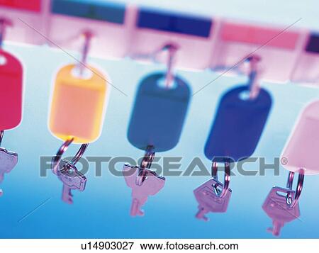 Keys hanging on rack View Large Photo Image Stock Photo - Keys hanging on rack. Fotosearch