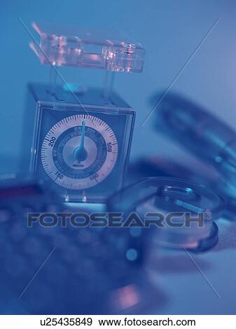 Stock Photo - Stationeries in blue. Fotosearch