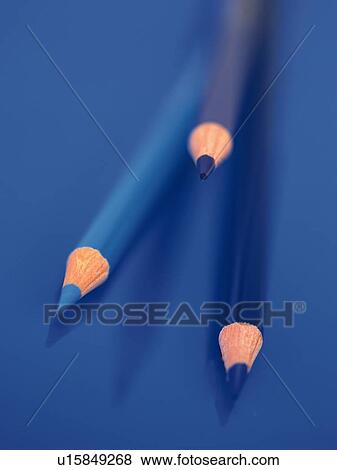 Stock Photo - Three blue pencils. Fotosearch