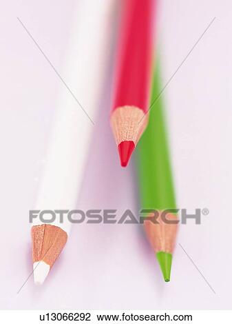 Three colored pencils. White, red and green View Large Photo Image Stock Image - Three colored pencils. White, red and green. Fotosearch