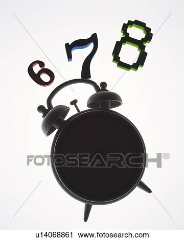 Alarm clock and numbers, front view, white background View Large Photo Image Stock Image - Alarm clock and numbers, front view, white background. Fotosearch