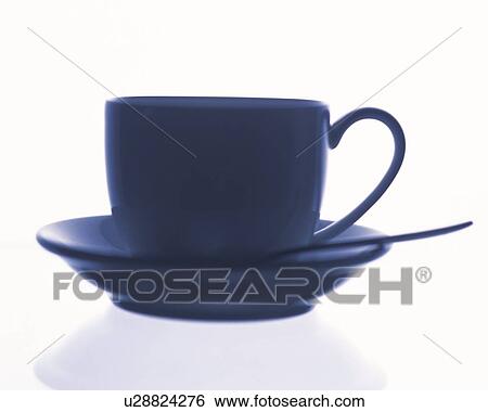 Blue coffee cup, front view, white background View Large Photo Image Stock Photograph - Blue coffee cup, front view, white background. Fotosearch