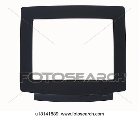 Stock Photo - Television, front view, white background. Fotosearch