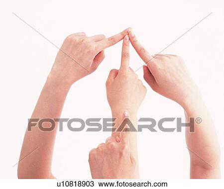 Four people bringing forefingers close to each other View Large Photo Image Stock Image - Four people bringing forefingers close to each other. Fotosearch