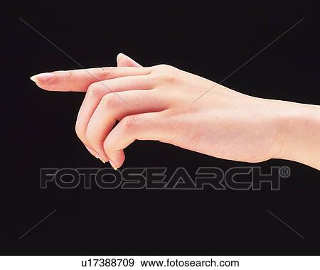 Stock Photo - Hand of woman pointing . Fotosearch
