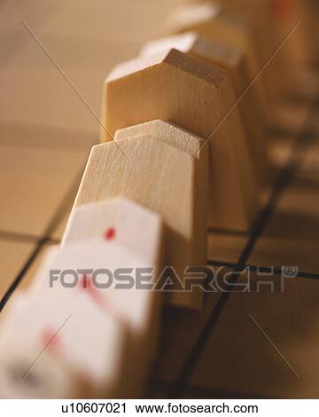 Stock Image - Domino by Japanese chess pieces. Fotosearch